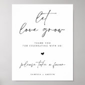 Laat Liefde Groeien Minimalistische Trouw Favoriet Poster (Voorkant)