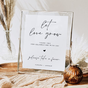 Laat Liefde Groeien Minimalistische Trouwgunsten T Poster