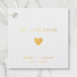 Laat Liefde Groeien Moderne Gouden Folie Bruiloft Bedankjes Labels