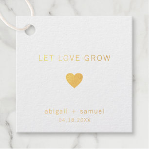 Laat Liefde Groeien Moderne Gouden Folie Bruiloft Bedankjes Labels