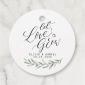 "Laat liefde groeien" moderne kalligrafie rustiek  Bedankjes Labels (Voorkant)