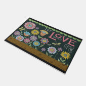 Laat liefde groeien ontwerp, mooie bloem deurmat (Schuin)