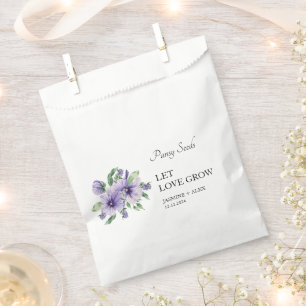 Laat liefde groeien Pansy Seed bruiloft Bedankzakje