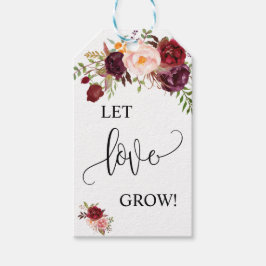 Laat liefde groeien plant cadeau marsala bruiloft  cadeaulabel