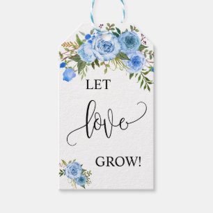 Laat liefde groeien plant cadeau zonnebloemen brui cadeaulabel