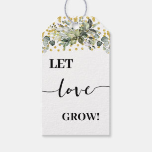 Laat liefde groeien Plant Gift Eucalyptus Gold Fav Cadeaulabel