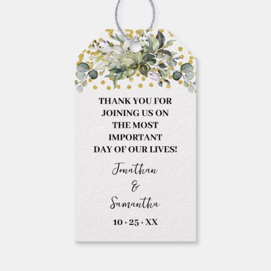 Laat liefde groeien Plant Gift Eucalyptus Gold Fav Cadeaulabel (Achterkant)