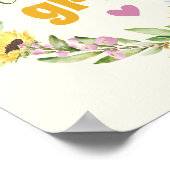 Laat liefde groeien Romantische Zonnebloem Wildflo Poster (Hoek)