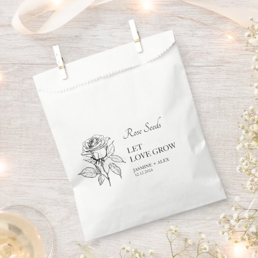 Laat liefde groeien Roos Seed Wedding Favor Bag Bedankzakje (Geknipt)