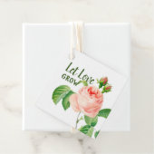 Laat liefde groeien roze rozen bloemenbruiloft bedankjes labels (In situ)