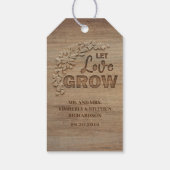 Laat liefde groeien rustieke bruiloft cadeaulabel (Achterkant)