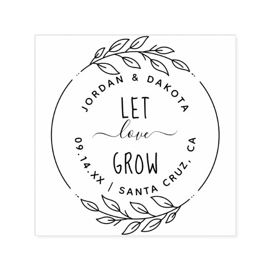 Laat liefde groeien rustieke handgetekende script   zelfinktende stempel (Design)