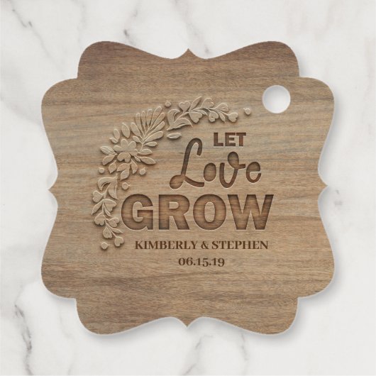 Laat liefde groeien rustieke houten bruiloft bedankjes labels (Achterkant)