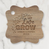 Laat liefde groeien rustieke houten bruiloft bedankjes labels (Voorkant)