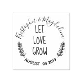 Laat liefde groeien rustieke rubberen stempel (Afrduk)