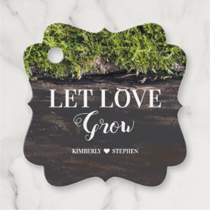 Laat liefde groeien rustieke Woodland bruiloft Bedankjes Labels