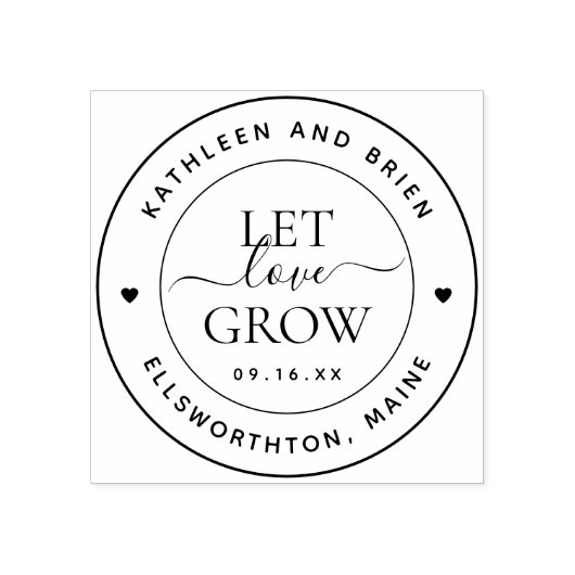 Laat Liefde Groeien Script Rubberstempel (Afrduk)