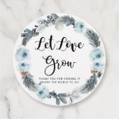 Laat liefde groeien Stoffig blauw Plant zaden brui Bedankjes Labels (Achterkant)