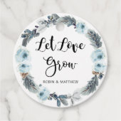 Laat liefde groeien Stoffig blauw Plant zaden brui Bedankjes Labels (Voorkant)