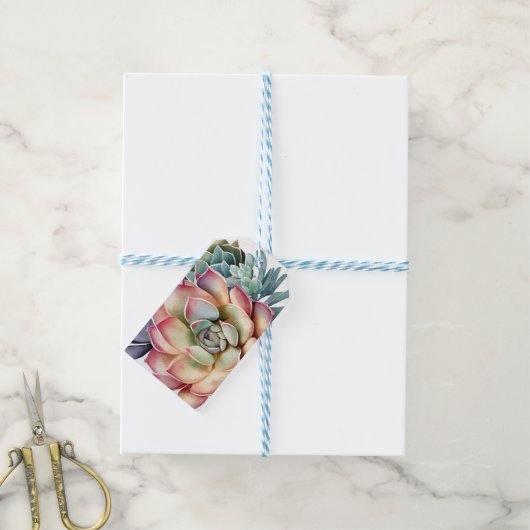 "Laat liefde groeien" Succulent huwelijkscadeau La Cadeaulabel (Met Touw)