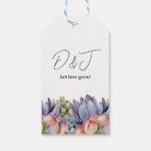 "Laat liefde groeien" Succulent huwelijkscadeau La Cadeaulabel (Achterkant)