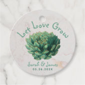 Laat liefde groeien succulente groene bruiloft gun bedankjes labels (Voorkant)