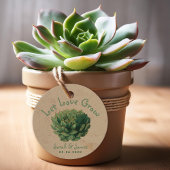Laat liefde groeien succulente groene bruiloft gun bedankjes labels
