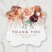 Laat liefde groeien Terracotta Floral Pampas gras Bedankjes Labels (Achterkant)