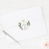 Laat liefde groeien Tropische bruiloft Ronde Sticker (Envelop)