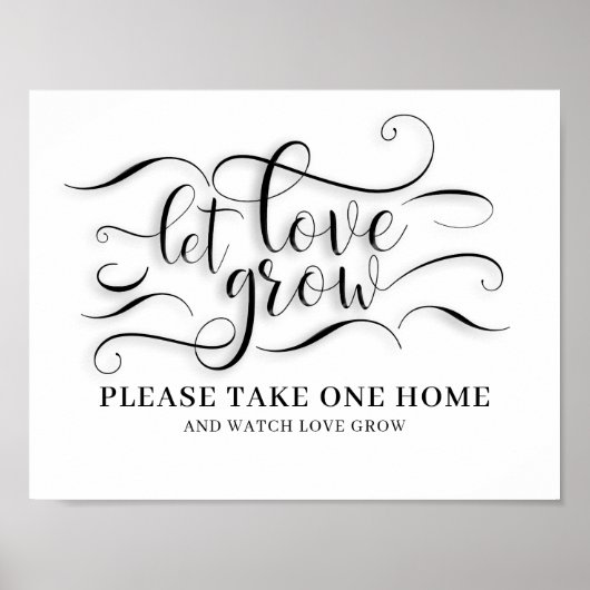 Laat Liefde Groeien Trouwbord Poster (Voorkant)