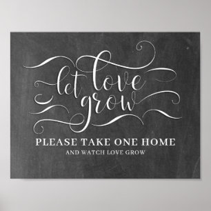 Laat Liefde Groeien Trouwbord Poster