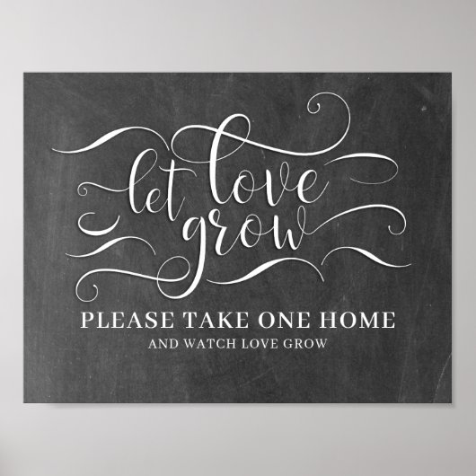 Laat Liefde Groeien Trouwbord Poster (Voorkant)