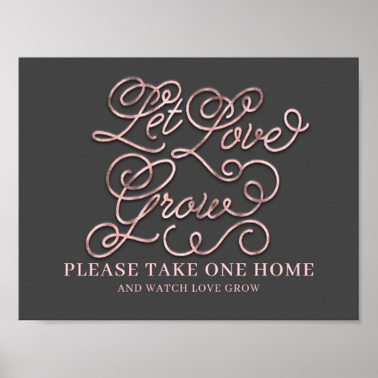 Laat Liefde Groeien Trouwbord Poster (Voorkant)