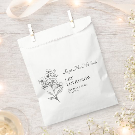 Laat liefde groeien Vergeet me niet Seed Wedding F Bedankzakje (Geknipt)