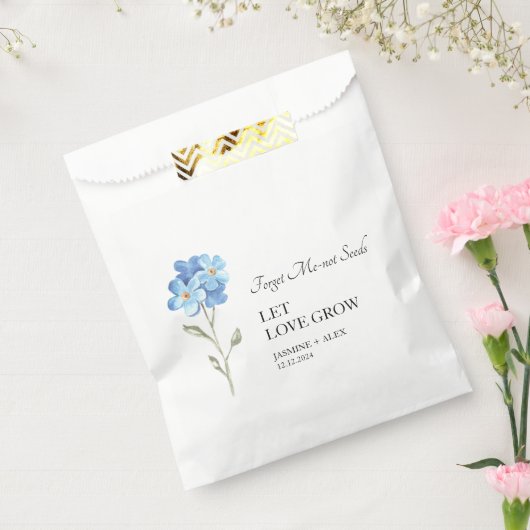 Laat liefde groeien Vergeet me niet zaad bruiloft Bedankzakje (Gezegeld)