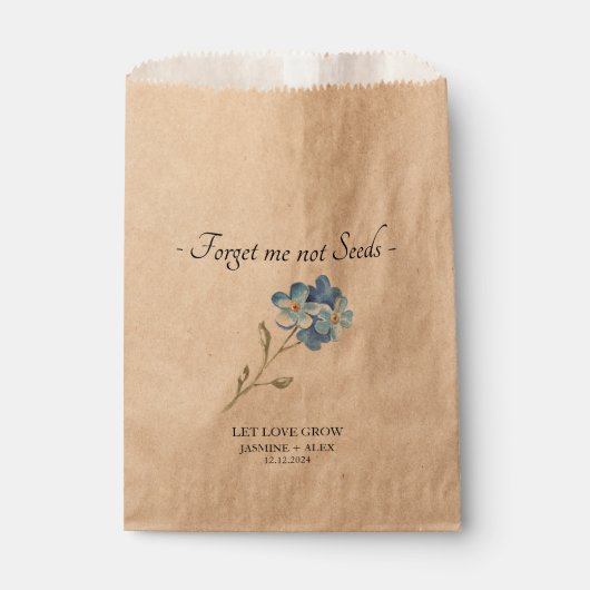 Laat Liefde groeien Vergeet-me-niet Zaden Bruiloft Bedankzakje (Voorkant)