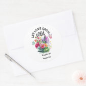 Laat liefde groeien wild schattig positief ronde sticker (Envelop)
