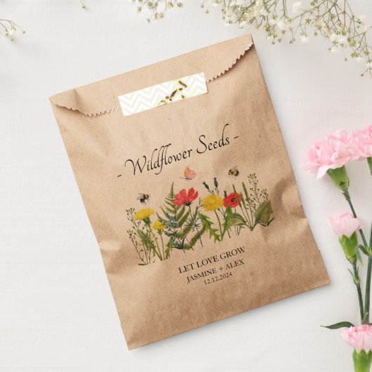 Laat Liefde groeien Wildflower Seeds Wedding Favor Bedankzakje (Gezegeld)