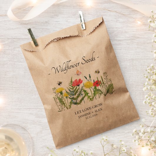 Laat Liefde groeien Wildflower Seeds Wedding Favor Bedankzakje (Geknipt)