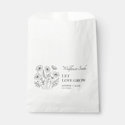 Laat liefde groeien Wildflower zaad bruiloft Bedankzakje (Voorkant)
