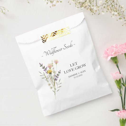Laat liefde groeien Wildflower zaad bruiloft gunst Bedankzakje (Gezegeld)