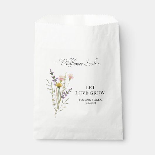 Laat liefde groeien Wildflower zaad bruiloft gunst Bedankzakje (Voorkant)