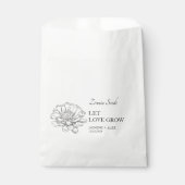 Laat liefde groeien Zinnia Seed Wedding Favor Bag Bedankzakje (Voorkant)