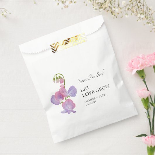 Laat liefde groeien zoete erwtenzaad bruiloft bedankzakje (Gezegeld)