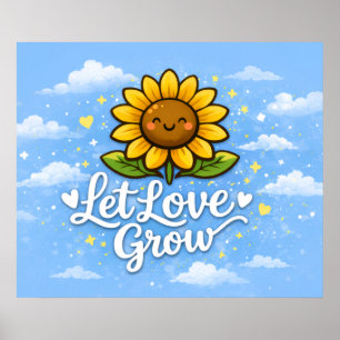Laat Liefde Groeien - Zonnebloem Poster
