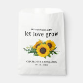 Laat liefde groeien Zonnebloempitten Bruiloft Bedankzakje (Voorkant)