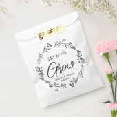 Laat liefde groeien Zwart & wit Botanische bruilof Bedankzakje (Gezegeld)