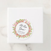 Laat Liefde Grow Pink Floral en Sage Vrijgezellenf Bedankjes Labels (In situ)