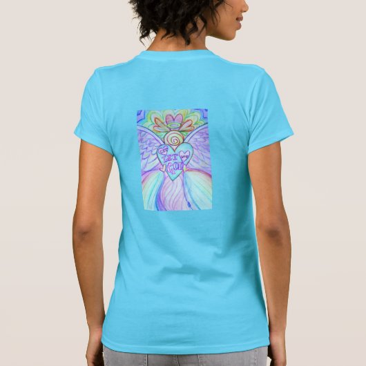 Laat liefde, laat God regenboog Pastel Angel Kunst T-shirt (Achterkant)