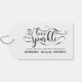 Laat liefde schitteren Elegant Script bruiloft Cadeaulabel (Achterkant Horizontaal)